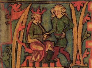 King Harold receiving the Flateyjarbok